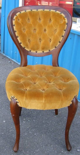 Antique Tufted Balloon Back Chair