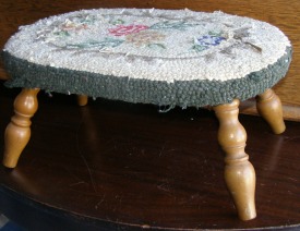 Needlepoint foot stool